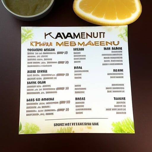 kava menu