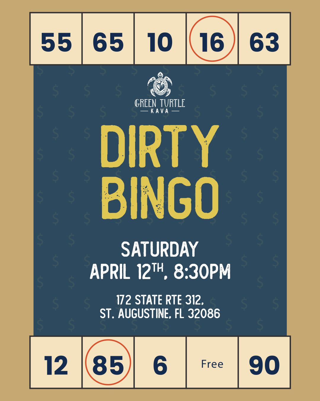Dirty Bingo at Green Turtle Kava Bar