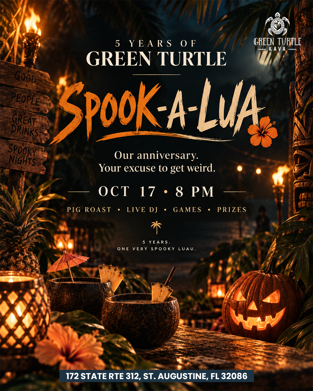 Spook-a-Luau – Green Turtle Kava’s 5-Year Anniversary